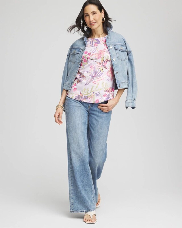 Tropical Floral Pima Tee - image 2